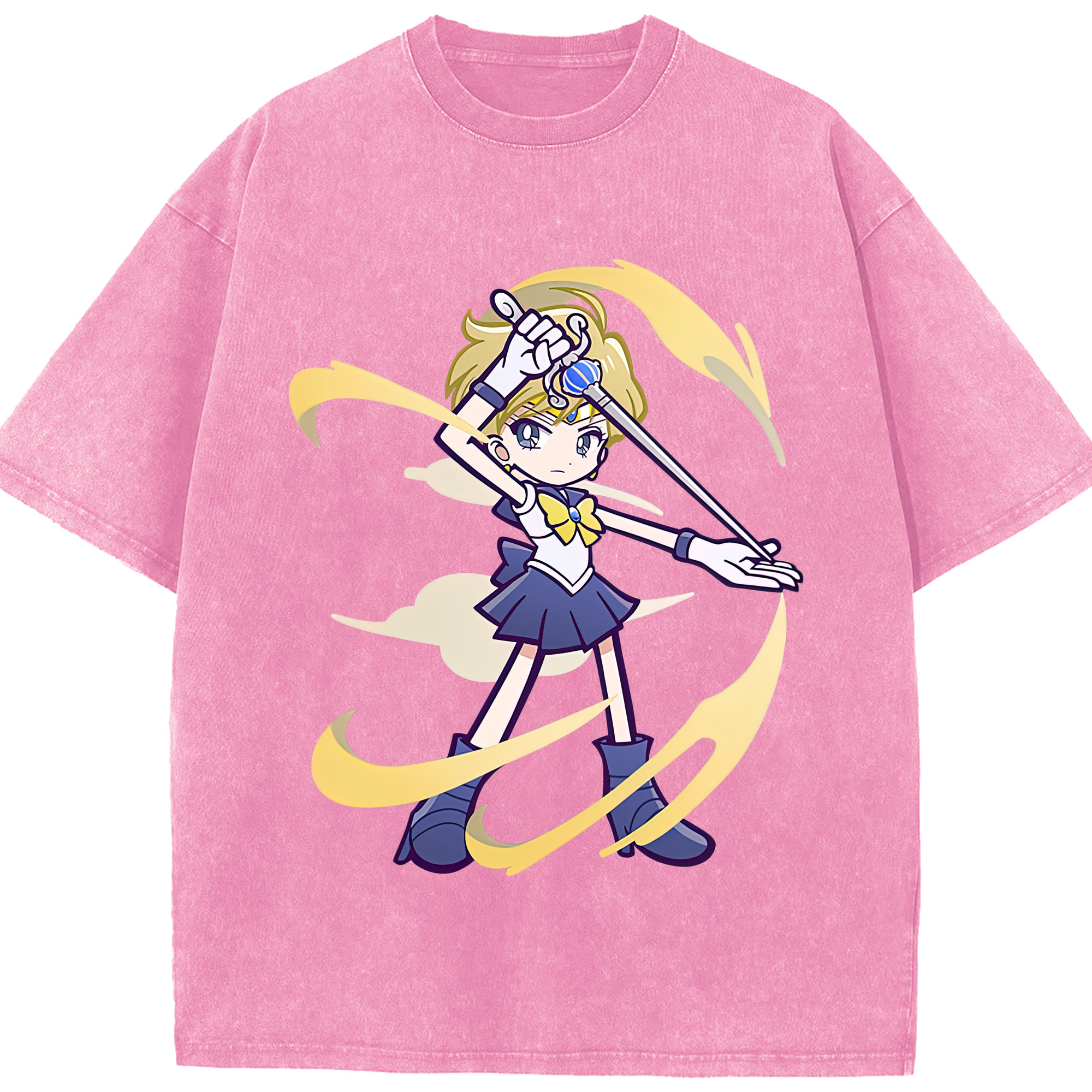 （画像用） 美少女戦士セーラームーン 天王はるか Sailor Moon Tenoh Haruka 綿100% ヴィンテージ風 半袖Tシャツ（フロントプリント）
